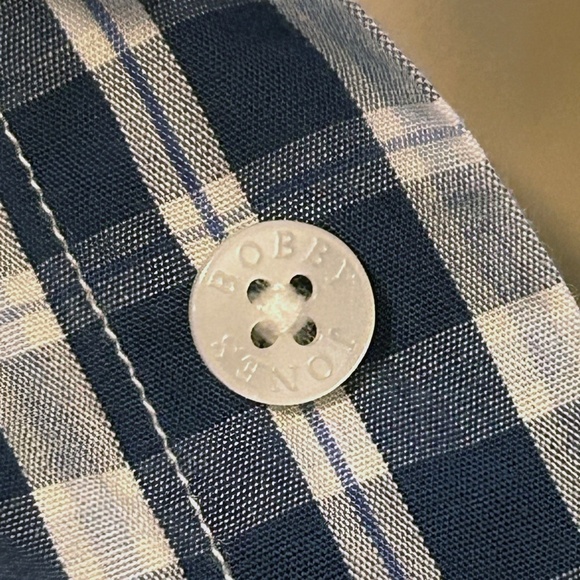 Bobby Jones Shirt Button Up Blue Plaid Long Sleeve 100% Cotton Versatile As New - Picture 8 of 16